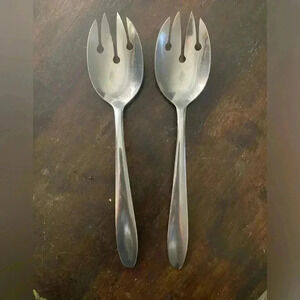 Vintage‎ Spork Spoon Serving Set 9” Salad Imperial Brand IMI39 Stainless Steel